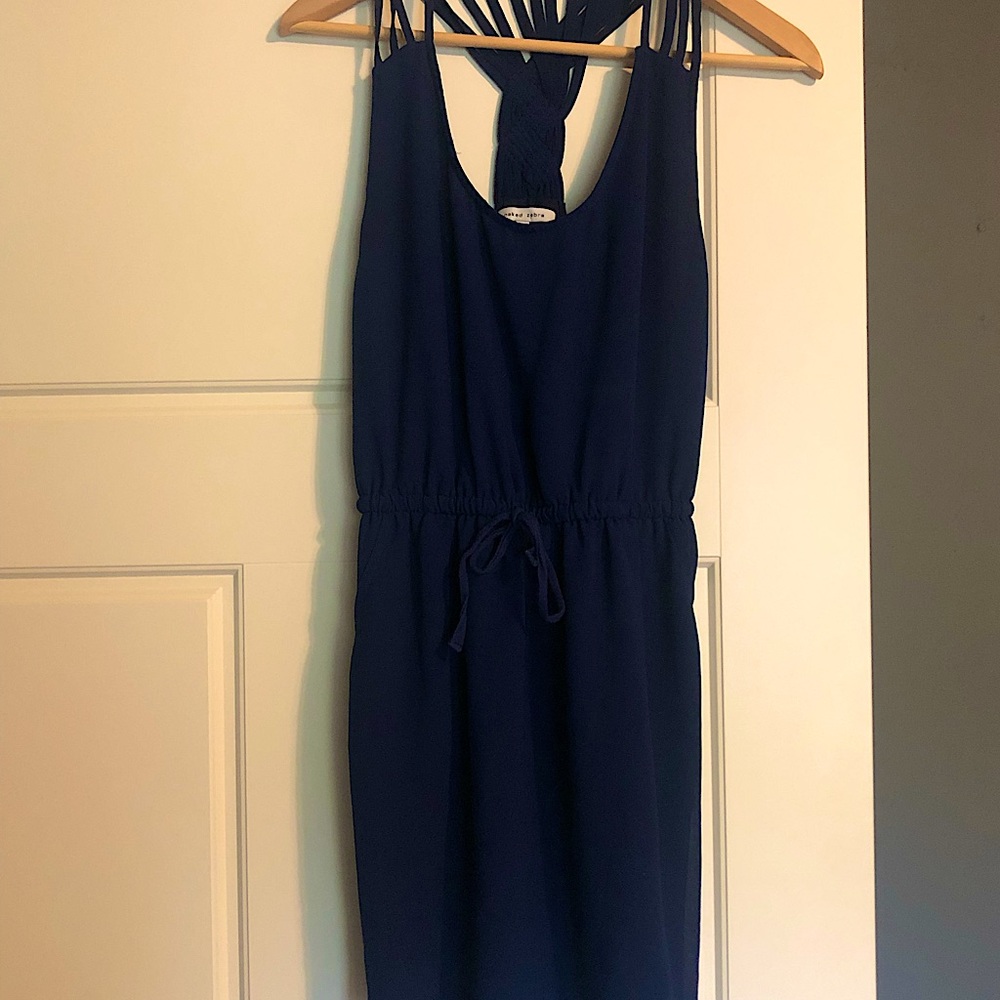 ❣️Braided back navy dress with pockets